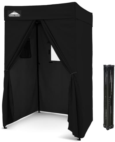 EAGLE PEAK Flex Compact 4x4 Pop-Up-Überdachung, Umkleidekabine, tragbare Privatsphäre Ankleidezimmer für Innenbereich, Mode-Fotoshootings, Camping oder Pool, Schwarz