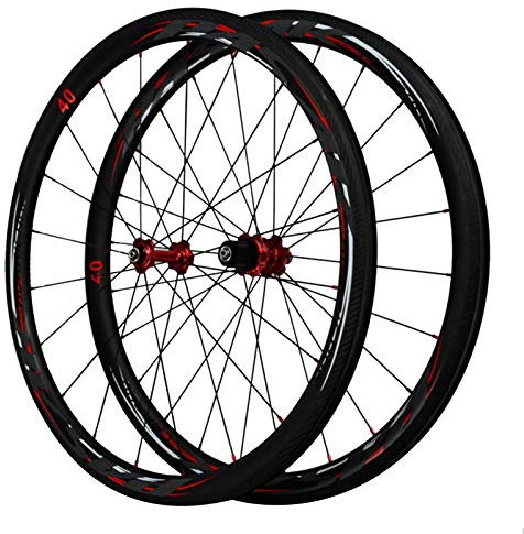 Samnuerly 700C Carbon-Faser-Rennrad-Laufrad, Carbon Knife UD Matte Body/3K Diagonal Brake Edge Fahrrad-Laufradsatz