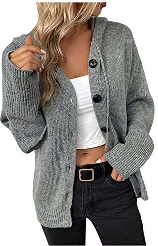Trachtenweste Damen Strickjacke Grobstrick Damen Strickjacke Damen Strickjacke Damen schwarz Blaser Jacke Damen Jacken Für Damen Jacke Kariert Damen Damen Jacke Lang (Grau, XL