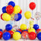 Luftballons Rot Blau Gelb, 30 Stück Ballons Matt Blau Gelb Rot Party Luftballons mit Konfetti Junge Kinder Männer Karneval Zirkus Superhelden Faschingdeko Geburtstag Jubiläum Hochzeit Babyparty Deko
