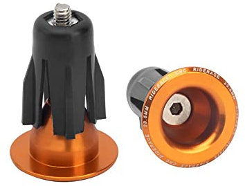 Fahrradlenker-Endstopfen, Aluminiumlegierung, Outdoor-Sport, Lenkerstopfen, 1 Paar (orange)