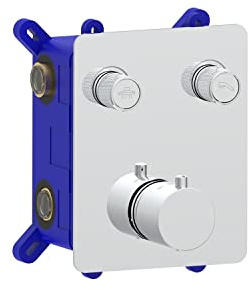 Vance Chrome 2 Outlet Concealed Thermostatic Shower Valve with 2 Function Push Button