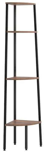 vidaXL 4-stöckiges Eckregal Dunkelbraun und Schwarz 45,5 x 31,5 x 150 cm