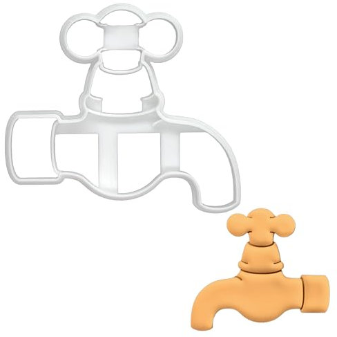 BAKERLOGY Wasserhahn Ausstechform - Detailliertes Keksausstecher-Design zum Backen und Basteln, ideal für Fondant, Teig, Ton