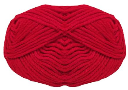 Ovillo de Lana, 100 gr - 120 Metros, Lana para Crochet, Lana para Tejer, Lana Acrílico, Lana para Labores, Lana para Ganchillo, Lana para Hacer Punto, (1, Rojo 148)