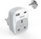 UK to European Travel Plug Adapter, Schuko Grounded Euro EU Plug Adapter with 2 USB Ports (1 USB C), for Most of Europe Spain Germany France Iceland Poland Russia and More (Type E F)