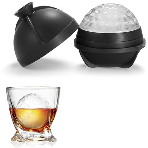 Eiswürfelform Silikon 2.5” Große Golf-Eiskugeln Runde Eiswürfelformen für Golfbälle Whisky-Eisformen mit Deckel BPA Frei Ice Cube Tray für Whisky, Cocktail und jedes Getränk