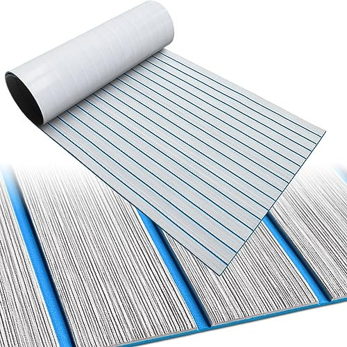HZCHIONE EVA Foam Boat Decking Flooring Faux Teak Boat Floor Mat Self-Adhesive Boat Marine Carpet Non-Slip Foam Boat Deck Rolls Sheet for Boats Pontoon Yacht Swim Platform Helm Pad RV Floor
