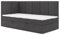 MRGROUP Boxspringbett Polsterbett Einzelbett Denis MAX mit Bettkasten und Matratzentopper Bett Schlafzimmer Jugendbett Kinderbett (Swing 19 - dunkelgrau, 100 x 200 cm Links)