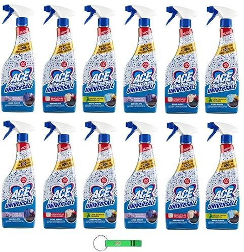 12x Testpaket ACE Sgrassatore Universale,Universal-Entfetter, Limette und Pfefferminze + Lavendelblüten + Marseille - Spray 600ml + Beni Culinari Kostenloser Schlüsselanhänger