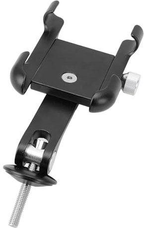 Jopwkuin Bike Phone Headset Mount, Stable Aluminum Alloy Bike Phone Mount Sturdy for Outdoor (Black)