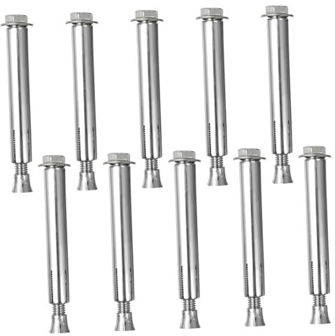 OKUMEYR Einfahrtsbolzen Betonankerbolzen Spreizdübel Schrauben 10 Stück 80x100mm Rostbeständig Für Asphalt Und Betonbremsschwellen Außenbereich