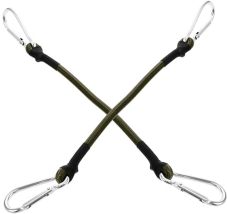 Milisten Cordons Élastiques avec Mousquetons 8Mm - Lot De 2 Sangles pour Camping Fixation Tentes Bagages Et Chargement Vélos