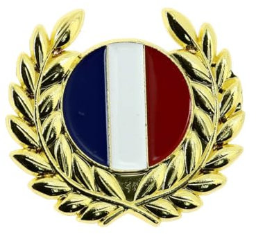 Clj Charles Le Jeune Pin's Lauriers Dorés Et Drapeau Français - Patriote - qualité de finition - Epingle - Broche - Badge - PINS PATRIOTES FRANCE
