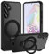 Tawarror Funda Magnética para Samsung Galaxy A35 5G, Carcasa Translúcido Mate Trasera para Samsung A35 con Soporte, Hard PC + TPU Bumper Antigolpes Protección Case