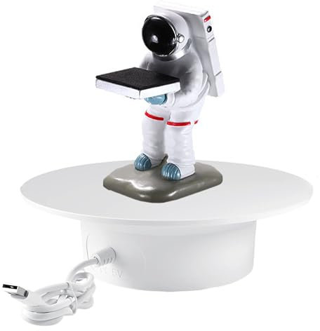 DXIA Plato Giratorio Electrico, Mesa Giratoria Eléctrica Giratoria Para Fotografía, Plataforma Giratoria Usb Automática Silenciosa Para Mostrar , Blanco (Blanco)