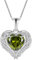 YL Engelsflügel Halskette 925 Sterling Silber Herz Anhänger Kette August Geburtsstein Peridot Grüne Zirkonia Halskette Schmuck Geschenke für Damen Mama