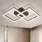 ZMH Deckenlampe LED Deckenleuchte Flur - Schwarz Flurlampe Naturweiß 4000K Modern Design Schlafzimmerlampe 47CM Quadratische Metall 24W Deckebeleuchtung für Schlafzimmer Wohnzimmer Küche Büro
