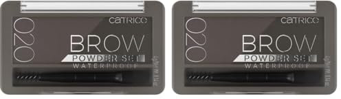 Catrice Brow Powder Set Waterproof, Augenbrauen, Nr. 020 Ash Brown, mehrfarbig, 2 Braun-Töne, langanhaltend, sofortiges Ergebnis, matt, vegan, wasserfest, Mikroplastik Partikel frei (4g)