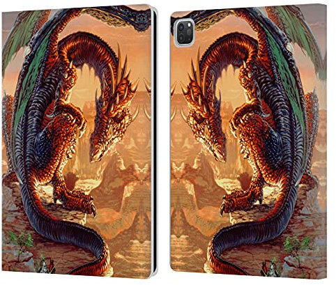 Head Case Designs Licenza Ufficiale Ed Beard Jr Coraggio Smarrito Draghi Custodia Portafoglio in Pelle Compatibile con Apple iPad PRO 12.9 2020/2021/2022