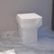 Bathroom Square Back to Wall Toilet BTW WC Pan Soft Close Seat White Ceramic