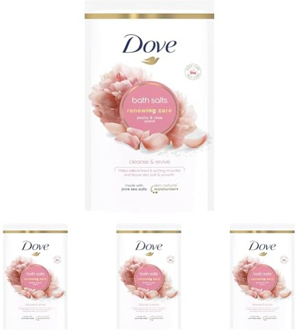 Dove Peony & Rose Renewing Care with skin-natural moisturisers Bath Salts relaxing your mind & body, leaving your skin smooth & soft 900 g (Pack of 4)