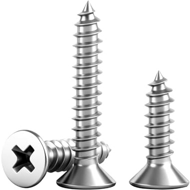 BACSHBY 20 pieces Vis à Bois en Acier Inoxydable M5x20mm,Vis Autotaraudeuses a Tête Fraisée Entièrement Filetées pour meubles
