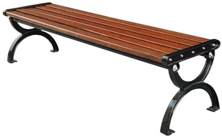 YUNHEST Gartenbank Aus Metall, Gartenlattenbank Aus Holz, Wetterbeständige Freizeitbank Aus Massivholz, Geeignet for 3 Personen, 150 cm Lang (helles Walnussholz)(120 * 39cm)