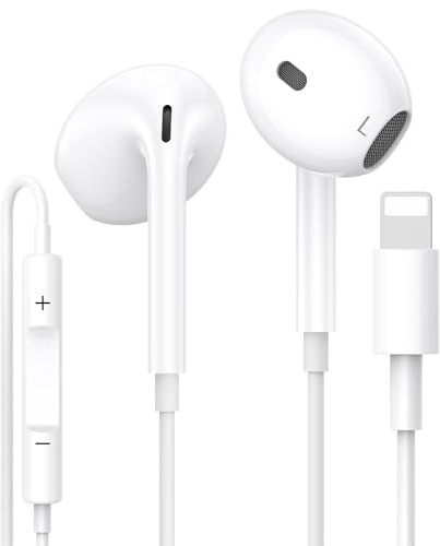 Cuffie Cablate per iPhone,[Certificate MFI] Auricolari In-Ear | Hi-Fi Stereo Auricolari con Microfono e Controllo del Volume,Compatibili con iPhone 14/14 Pro/13/12/11/XR/XS/X/8/7/SE