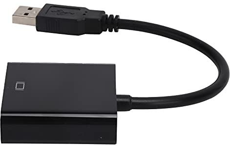 Dioche 15 Pin to USB3.0 to VGA Converter - 5Gbps HD 1080P Adapter Cable - 15Pin Female External Video Card for Multi-Display and HD TV Connection (Black)