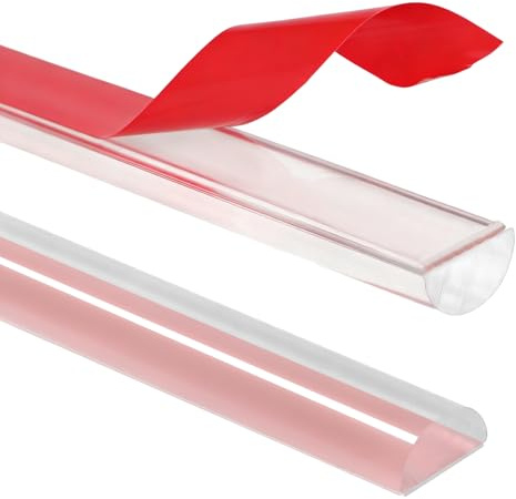 Schwallschutzleiste Dusche, 2x 1m Länge Acryl Halbrundstab Duschdichtung, Selbstklebend 10x5mm Transparent Wasserabweiser Dichtleiste, Ersatz Duschdichtungen Duschkabine Halbrund für Duschtüren