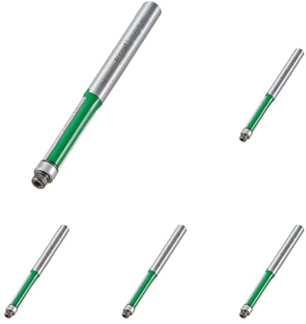 Trend CraftPro Guided Trimmer Router Cutter Bit, 1/4 Inch Shank, 6.35mm Cut Diameter & 25.4mm Cut Length, Tungsten Carbide Tipped, C168X1/4TC (Pack of 5)