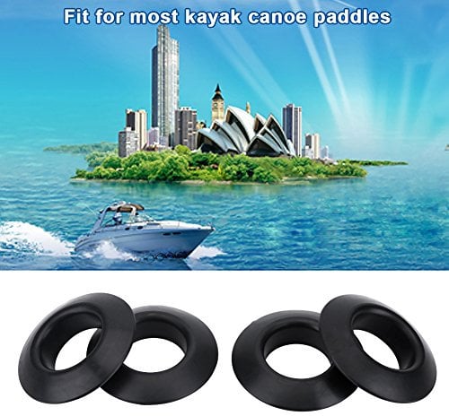 Tbest Tropfringe Paddel, Tropfringe Paddel,Kajak Paddel Tropfring - 4Pcs Universal Rubber Drip Ringe Für Kajak Kanu Rafting Paddel Shaft Black