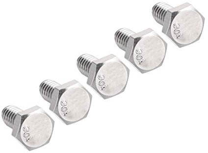 sourcing map Tornillos De Cabeza Hexagonal 1/4-20 X 1/2 De 304 Acero Inoxidable Sujetador 5Pcs