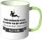 JUNIWORDS Tasse - Ich denke an Klettern - Wähle Motiv & Farbe - Hellgrün
