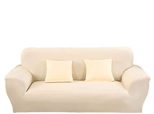 Elastisch Sofa Überwürfe Sofabezug Einfarbig, Morbuy Ecksofa L Form Stretch Antirutsch Armlehnen Sofahusse Sofa Abdeckung Hussen für Sofa Couchbezug Sesselbezug (2 Sitzer,Beige)