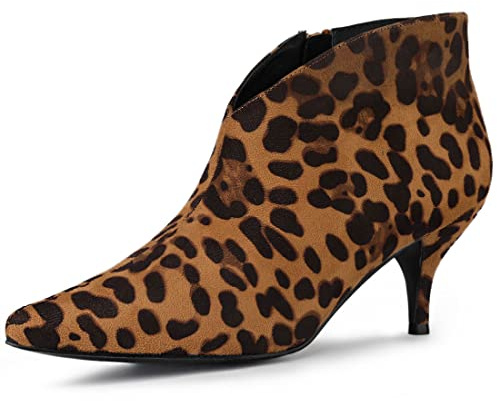 Allegra K - Stivaletti da donna con tacco a spillo, (Leopard), 40 EU