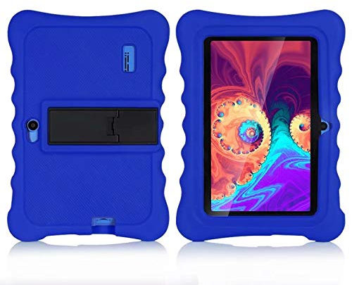 AKNICI 7 Inch Stand Silicone Case for Haehne, YUNTAB, Dragon Touch, Q88, JINYJIA Kids Tablet - Dark Blue