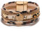 GUMEI Leopard Wickelarmbänder für Frauen Multilayer Wide Cheetah Print Manschette Armreif Frauen