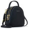 PORRASSO Mini Zaino Donna Moda Borsetta Ragazze Impermeabile Borse a Tracoll con Foro per Auricolari Pelle Daypack Viaggio Incontri Piccolo Zaini Nero