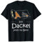 Dachshund Teckel Hundeliebhaber Offizielles Schlafshirt Ich Dackel Jetzt Ins Bett T-Shirt Schwarz S Cartoon T-Shirt Klassisch geschnitten Dackel im Bett mit Kissen und Decke Unisex Winter Komfort
