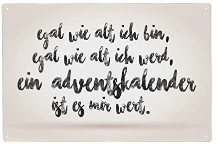 artboxONE Metall-Poster 40x60 cm Typografie Adventskalender Vorfreude von Künstler Roman Velez