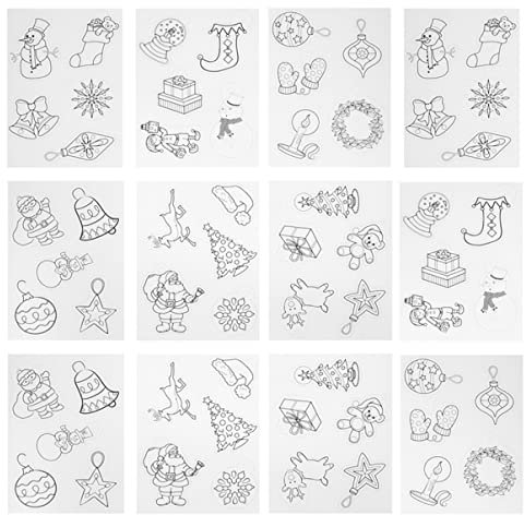 Ciieeo 12 Stücke Weihnachtsmuster Weihnachtsschrumpfpapier Weihnachtsschrumpffolien Weihnachtsschrumpffolien Wärmeschrumpffolien