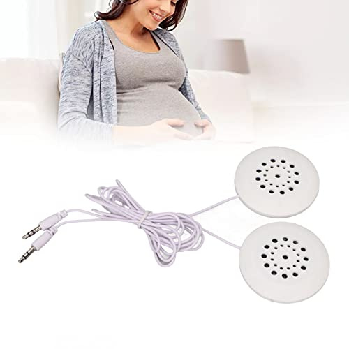 Baby Bump Headphones Prenatal Belly Headphones Music Splitter Mujeres Durante el Embarazo Belly Speakers para Educación Fetal White