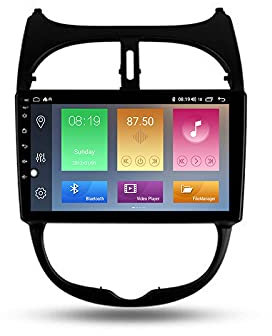 Android 10.0 Autoradio 2 Din InDash Radio für Peugeot 206 19982012 GPS Navigation 9'' Head Unit MP5 Multimedia Player Video Receiver mit 4G/5G WiFi Carplay