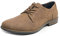 Feversole Men's Classic Dress Derby Stringate Basse Elegante Sera Oxford Vintage Verniciata Nabuk Marrone Chiaro 43EU