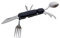 Pradel Excellence, PCOT006008, Taschenmesser Évasion Camping, 7,5 cm Edelstahl-Klinge, Gabel, Löffel, Korkenzieher, Dosenöffner & Kapselheber im ABS-Griff, Etui