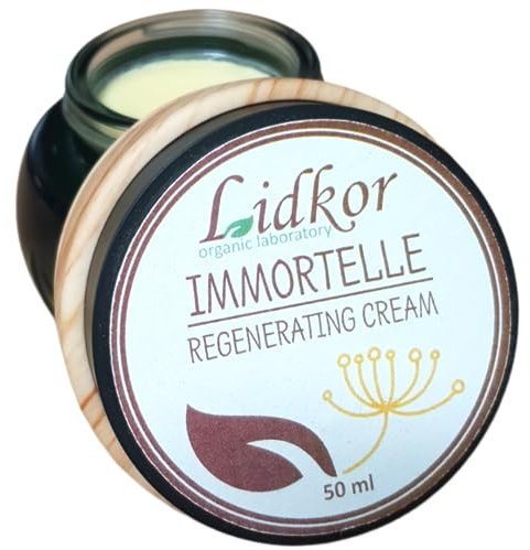 LIDKOR Immortelle Regenerierende Gesichtscreme mit Vitamin C - Tagescreme und Nachtcreme für Anti Aging Gesichtspflege gegen Straffheit und weniger Falten für sehr trockene Haut 50ml
