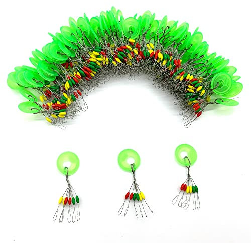 DHER Gummi Angeln Bobber Stopper Gummistopper Schnurstopper Angeln Gummiperlen 100 Stück Gummi-Angelstöpsel, 6 in 1 Gummistöpsel Angelschnurstöpsel Angeln Gummiperlen, runde Angeln Gummiperlen Angeln
