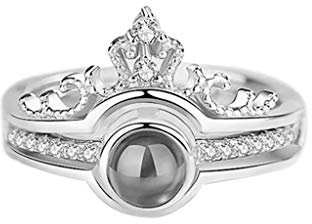 100 Sprachen Ich Liebe Dich öffnen Ring 2-in-1 abnehmbare Projektion Liebe Erinnerung Projektion Ring Romantisches Geschenk Dame Mädchen